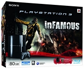Sony PLAYSTATION 3 80 GB Console with inFamous (PS3) image