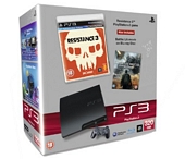 Sony PlayStation 3 Console 320GB Slim Model with Resistance 3 and Battle Los Angeles Blu ray Movie Bundle