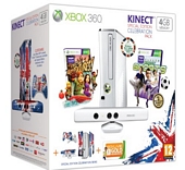 Xbox 360 4GB Console Celebration Pack includes Kinect Sensor Wireless Controller 3 Month Xbox LIVE Membership and two games